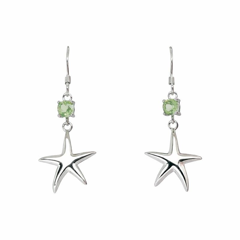 Peridot Starfish Earrings