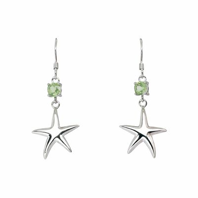 Peridot Starfish Earrings Peridot Starfish Earrings