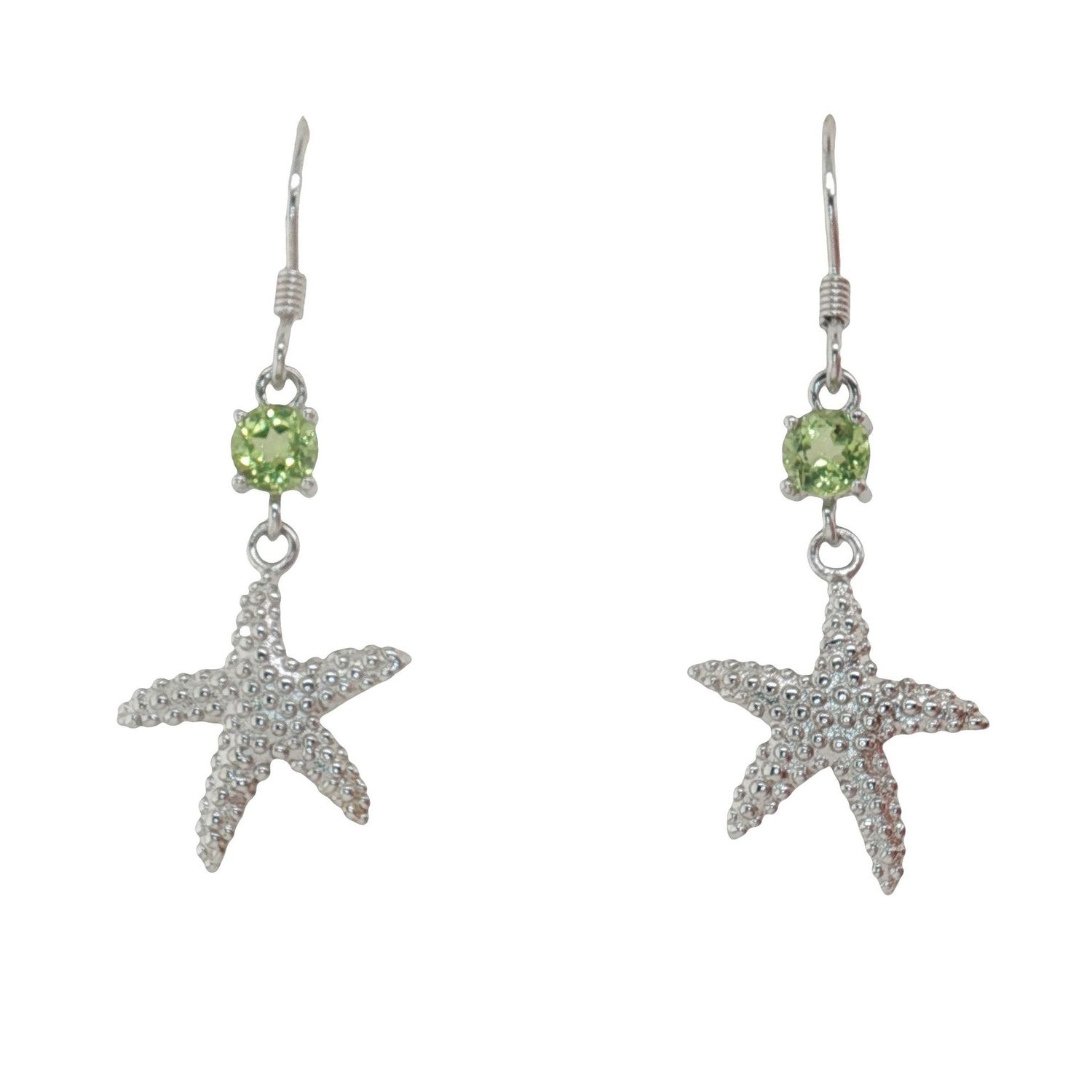 Peridot Starfish Earrings