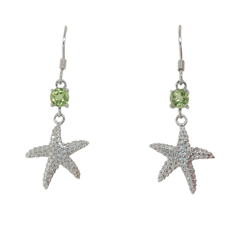 Peridot Starfish Earrings