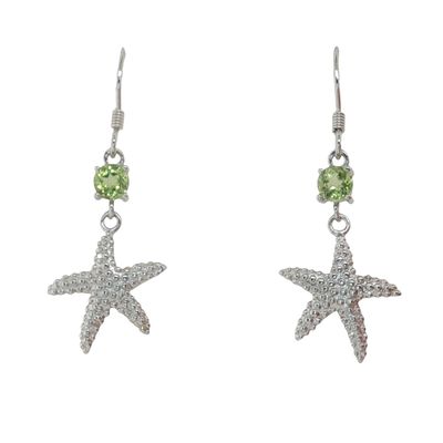 Peridot Starfish Earrings Peridot Starfish Earrings