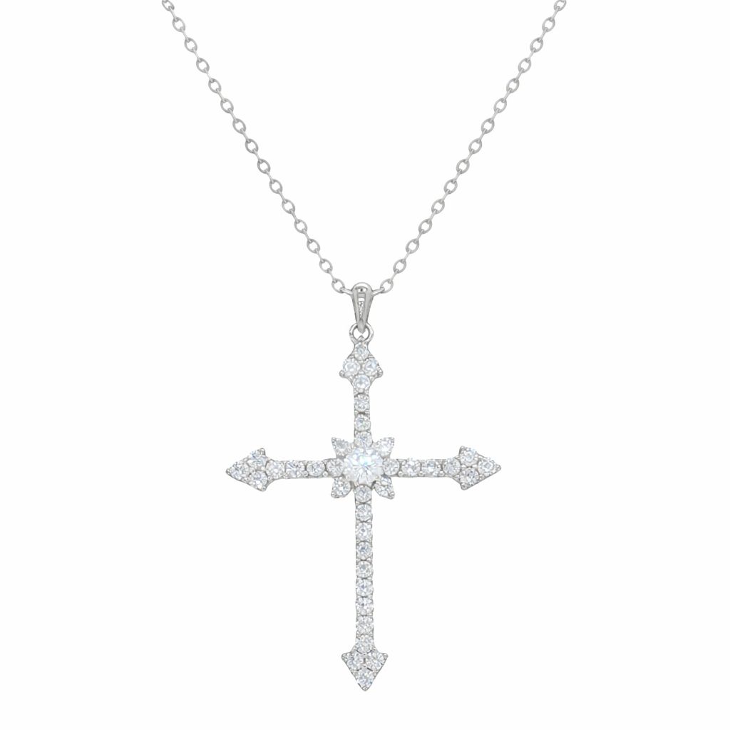 Cubic Zirconia Cross Necklace