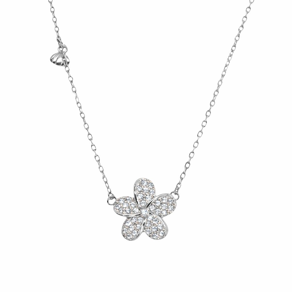 Cubic Zirconia Flower Necklace