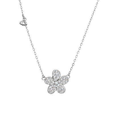 Cubic Zirconia Flower Necklace
