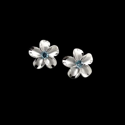 Blue Topaz Flower Earrings