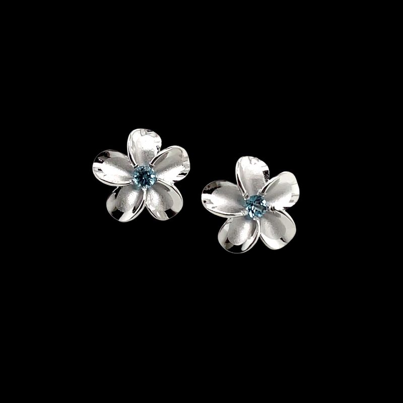 Blue Topaz Flower Earrings