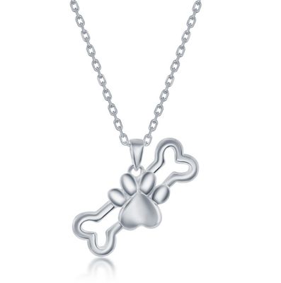 Paw Print & Bone Necklace