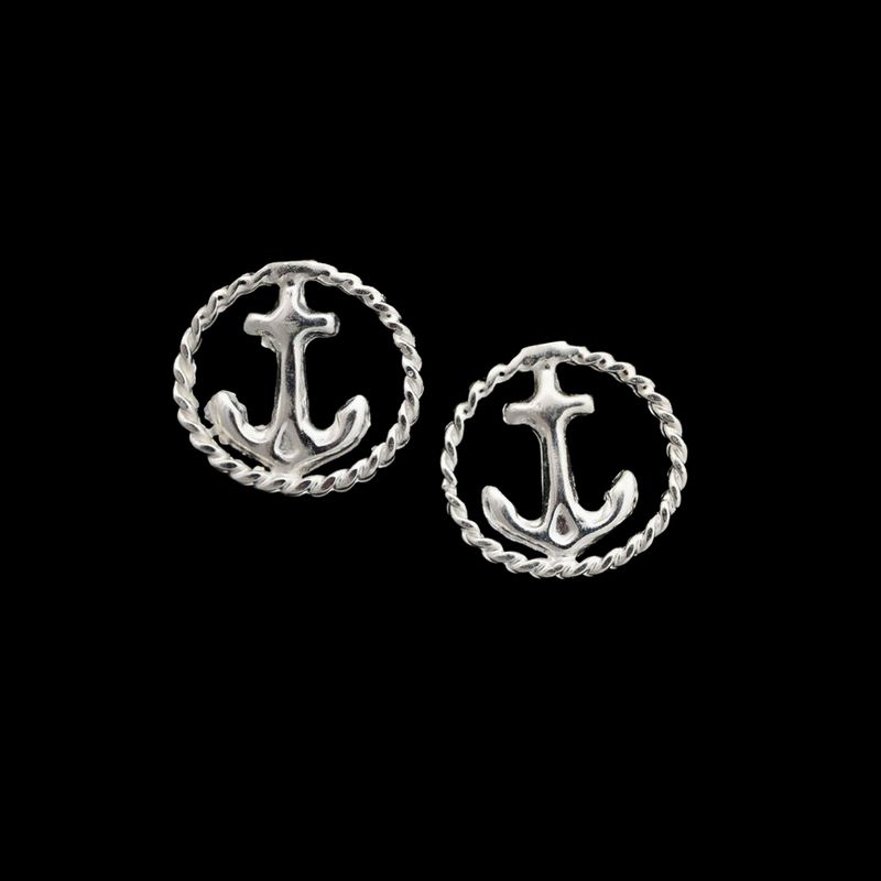 Sterling Silver Anchor Earrings