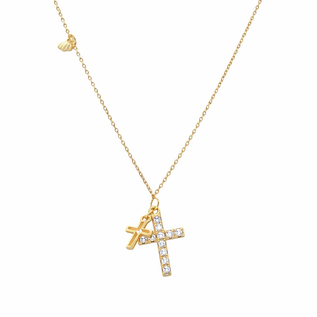 Cubic Zirconia Cross Necklace
