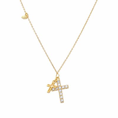 Cubic Zirconia Cross Necklace
