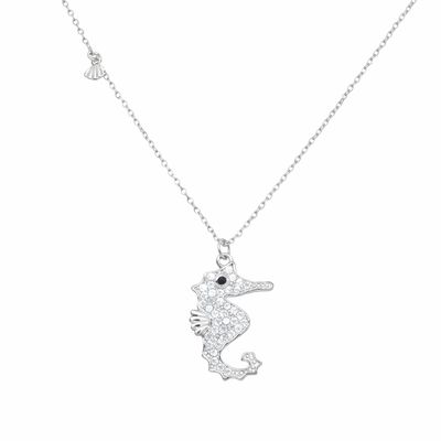 Cubic Zirconia Seahorse Necklace