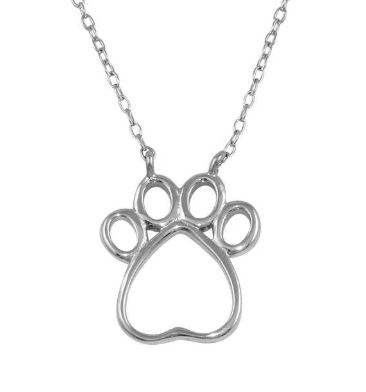 Sterling Silver Paw Print Necklace Sterling Silver Paw Print Necklace
