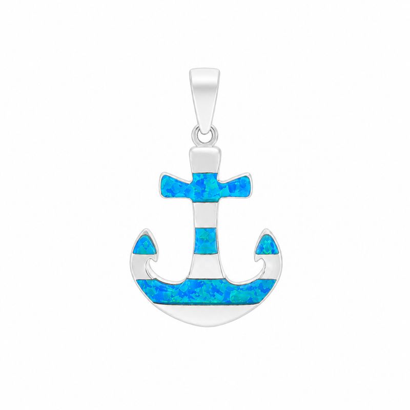 Opal Anchor Pendant