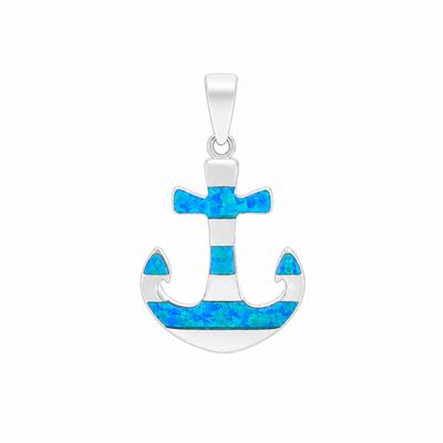 Opal Anchor Pendant