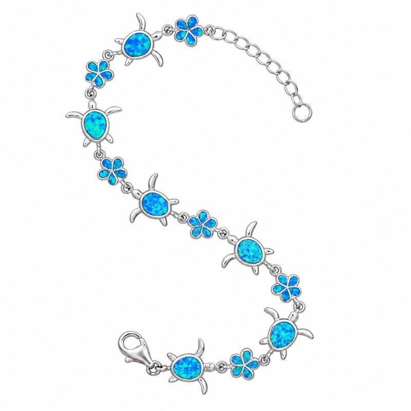 Opal Turtle & Flower Bracelet