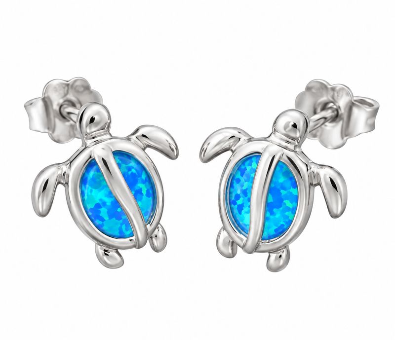 Opal Turtle Earrings
