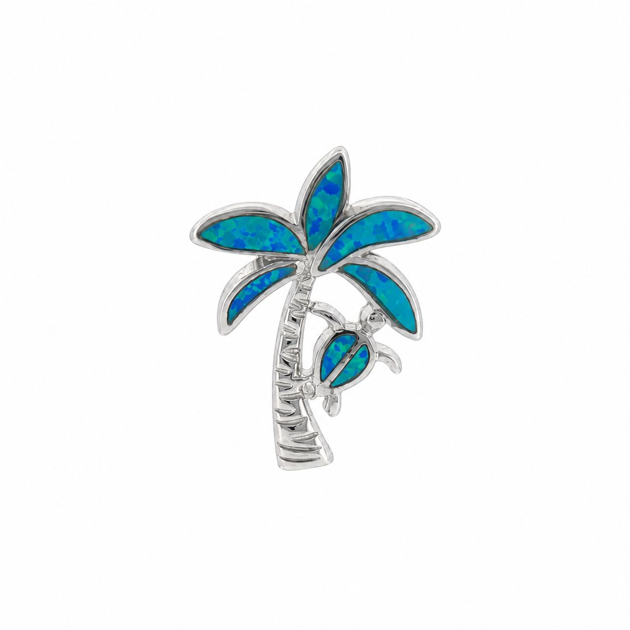 Opal Palm Tree with Turtle Pendant Opal Palm Tree with Turtle Pendant