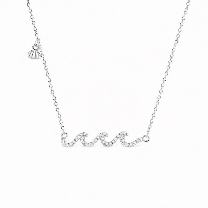 Cubic Zirconia Wave Necklace