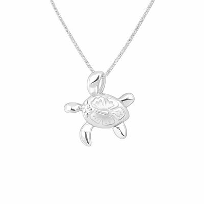 Sterling Silver & Cubic Zirconia Turtle Pendant