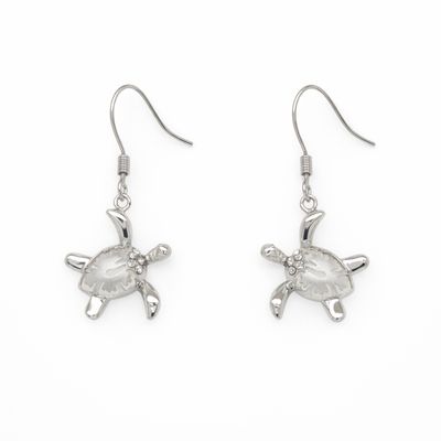 Sterling Silver & Cubic Zirconia Turtle Earrings Sterling Silver & Cubic Zirconia Turtle Earrings