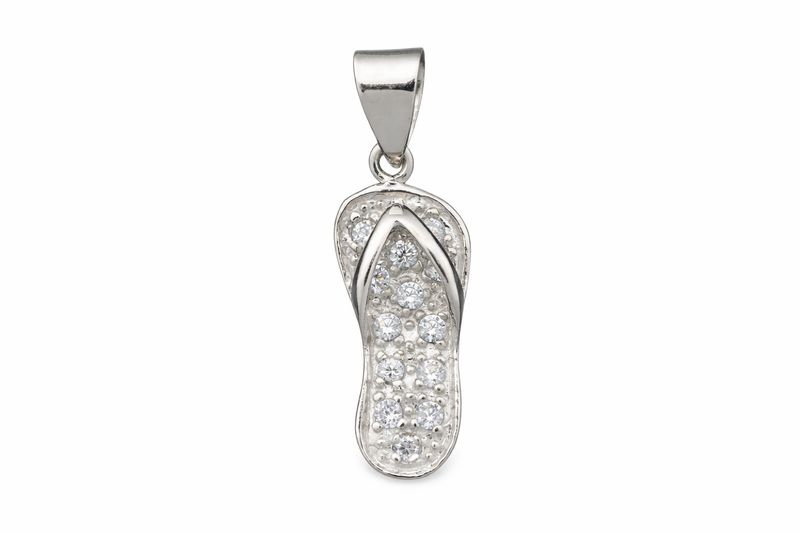 Cubic Zirconia Flip Flop Pendant