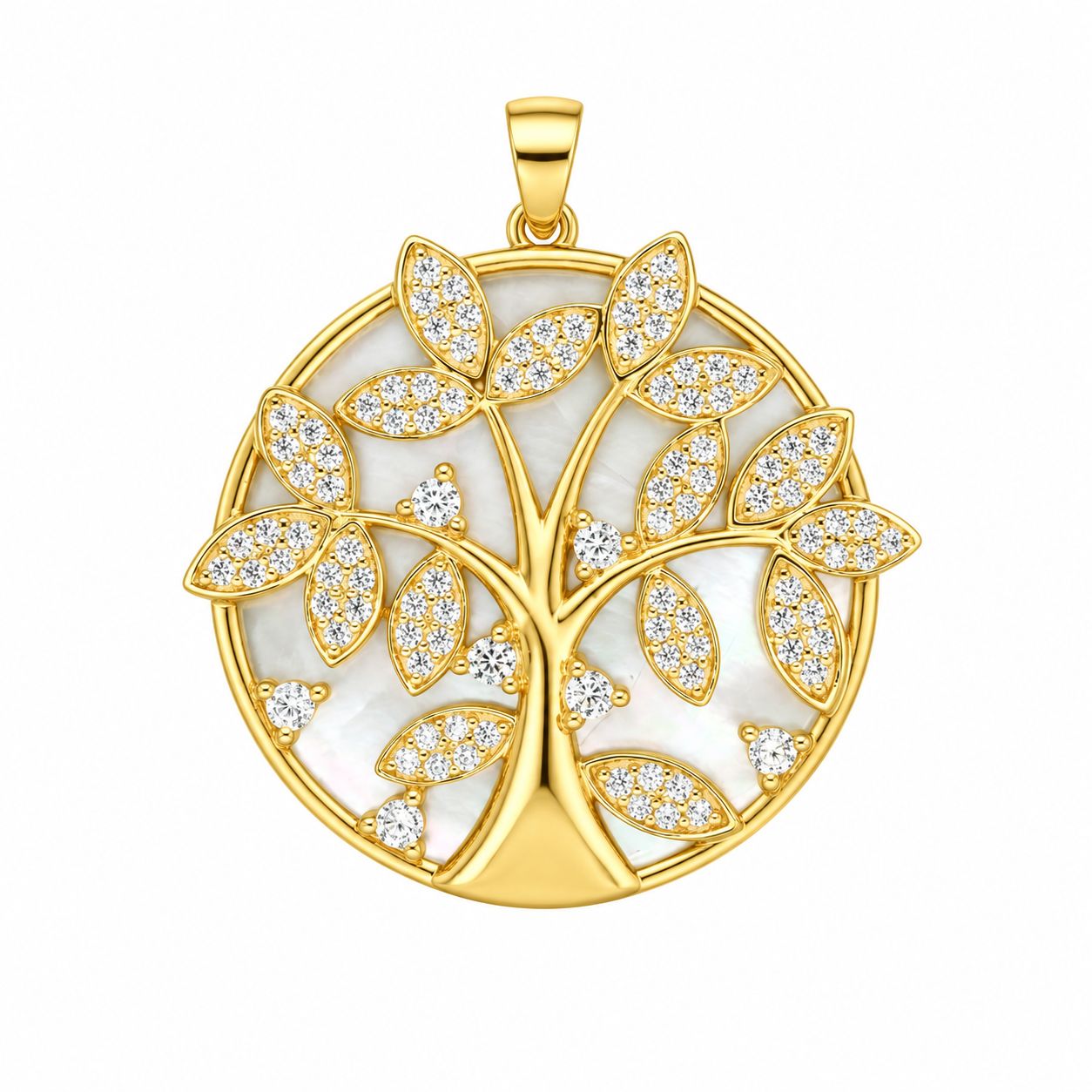 Cubic Zirconia & Mother-of-Pearl Tree of Life Pendant Cubic Zirconia & Mother-of-Pearl Tree of Life Pendant