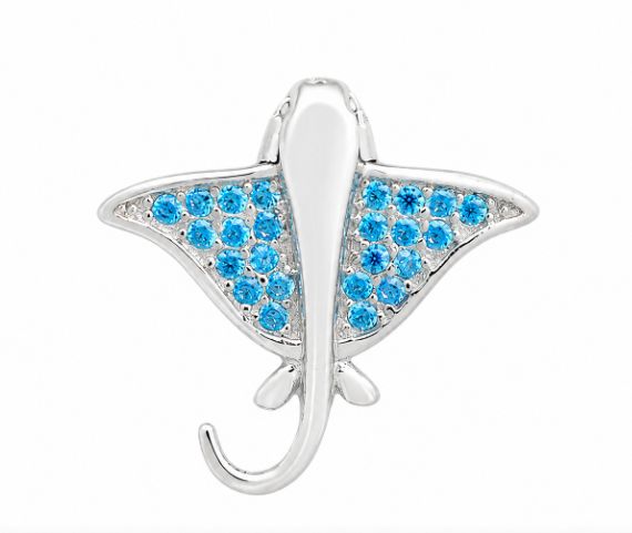 Blue Topaz Manta Ray Pendant