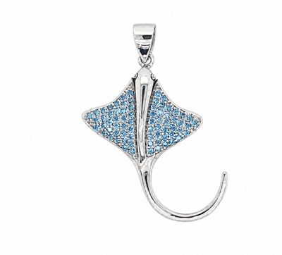 Blue Topaz Manta Ray Pendant