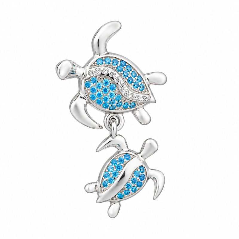 Blue Topaz Turtle Pendant