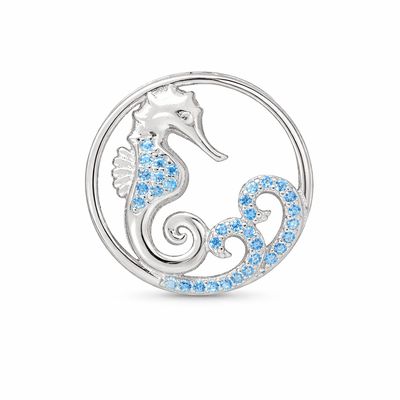 Blue Topaz Seahorse Pendant