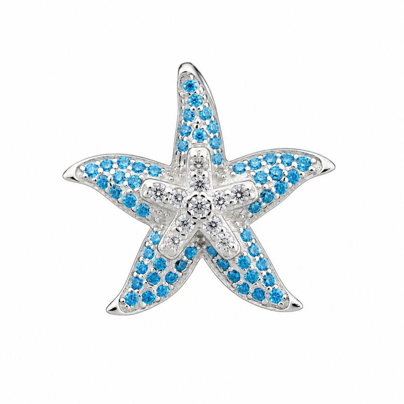 Blue Topaz Starfish Pendant