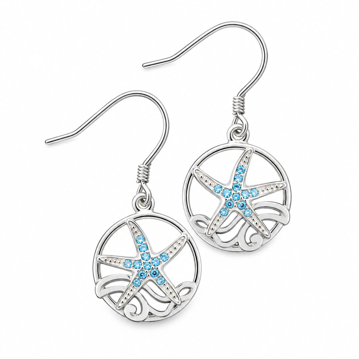 Blue Topaz Starfish Earrings Blue Topaz Starfish Earrings