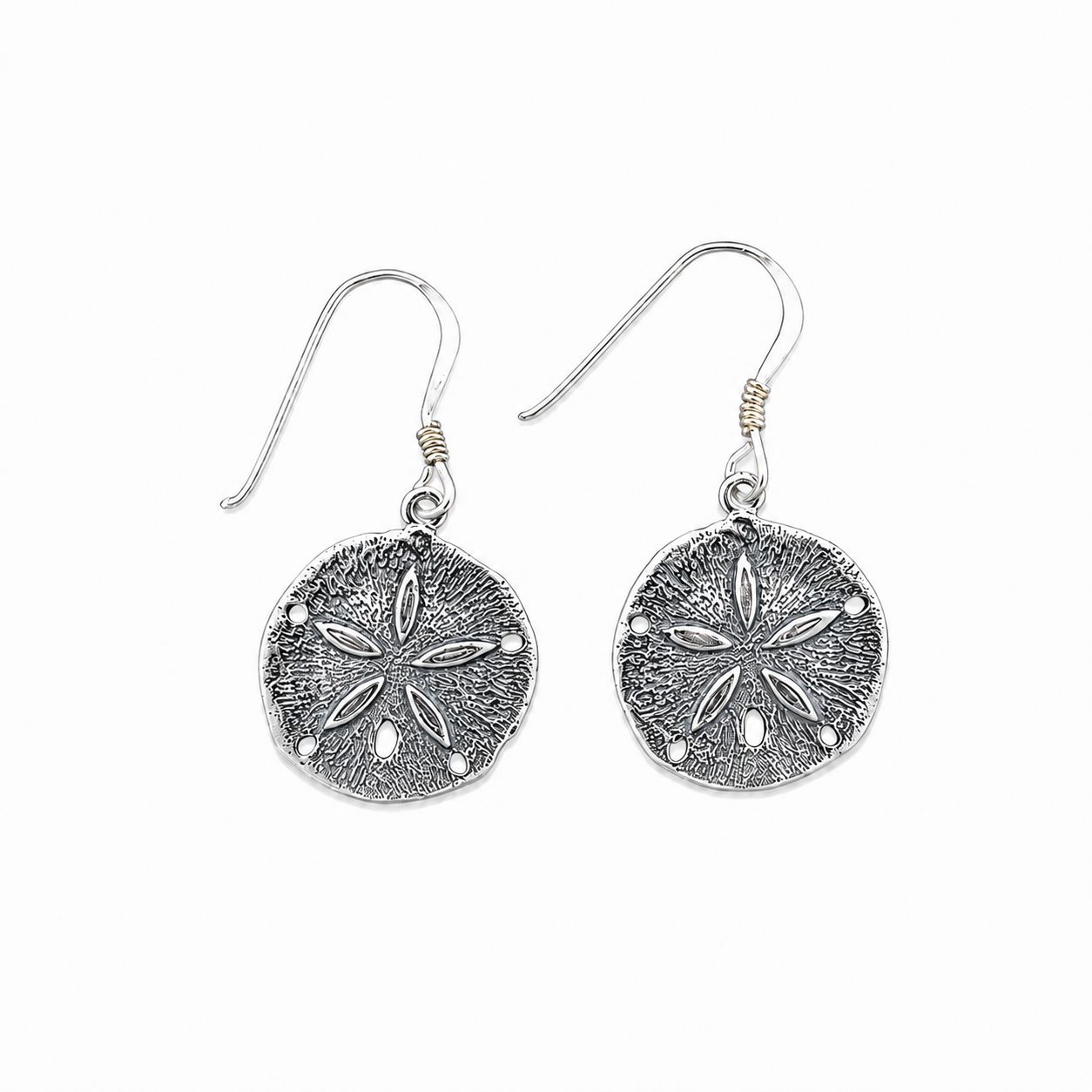 Sterling Silver Sand Dollar Earrings Sterling Silver Sand Dollar Earrings