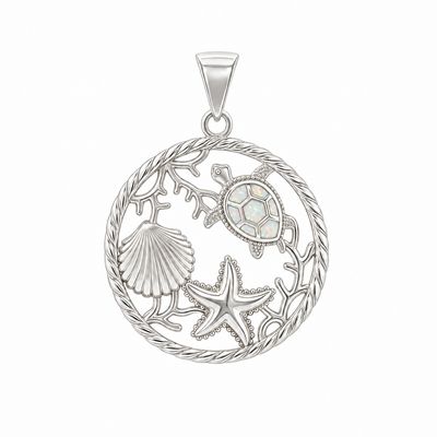 Shell, Starfish & Turtle Pendant