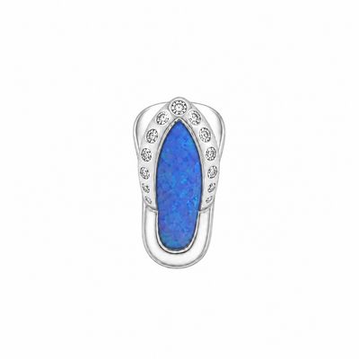 Opal & Cubic Zirconia Flip Flop Pendant ***RETIRED DESIGN*** Opal & Cubic Zirconia Flip Flop Pendant ***RETIRED DESIGN***