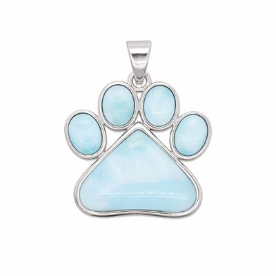 Larimar Paw Print Pendant