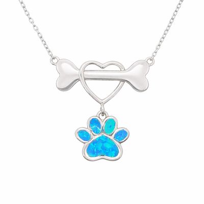 Dog Bone & Paw Necklace