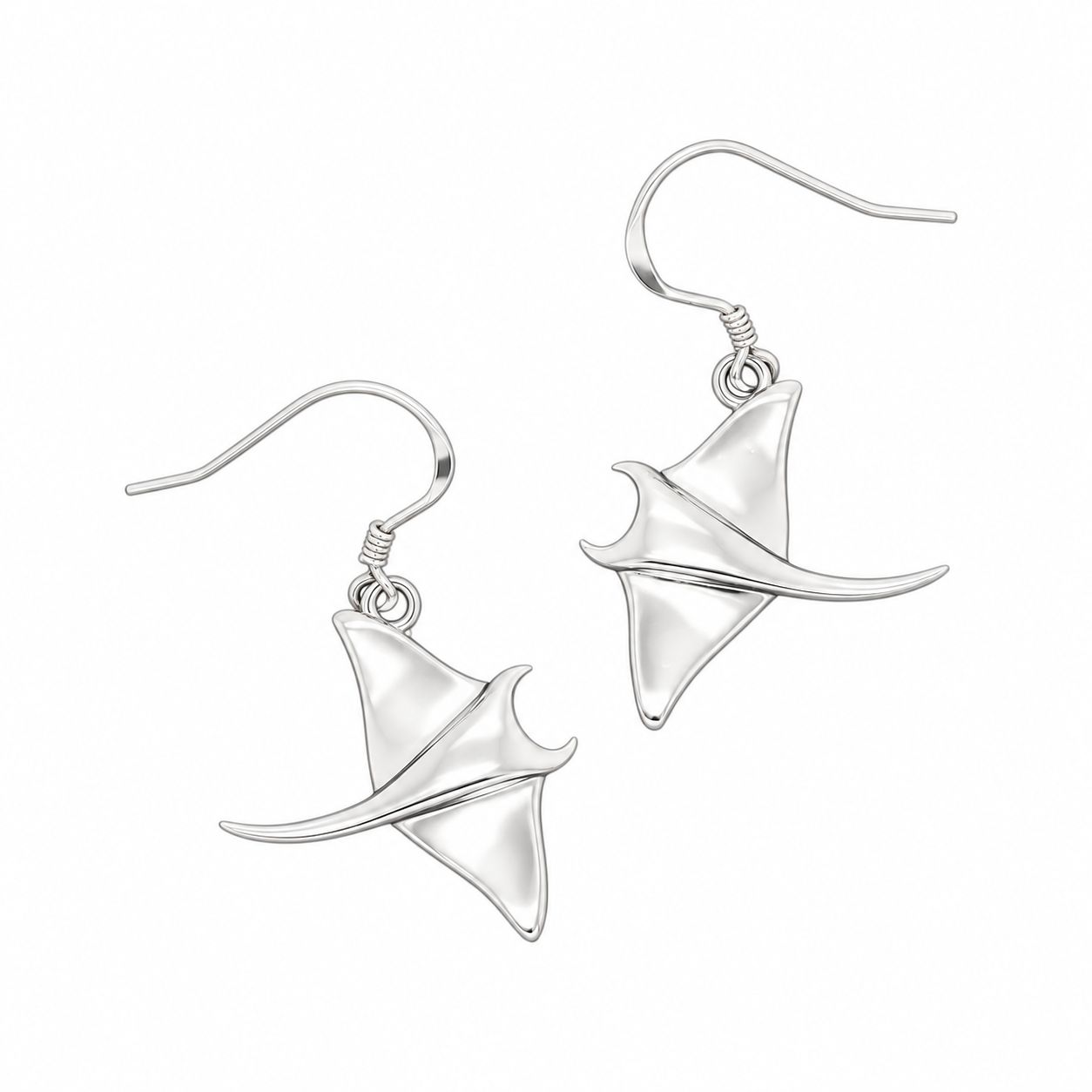 Sterling Silver Manta Ray Earrings Sterling Silver Manta Ray Earrings