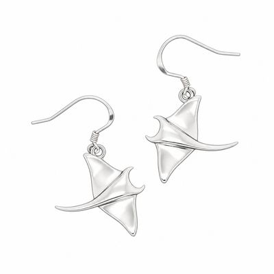 Sterling Silver Manta Ray Earrings