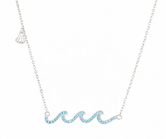 Blue Topaz Wave Necklace