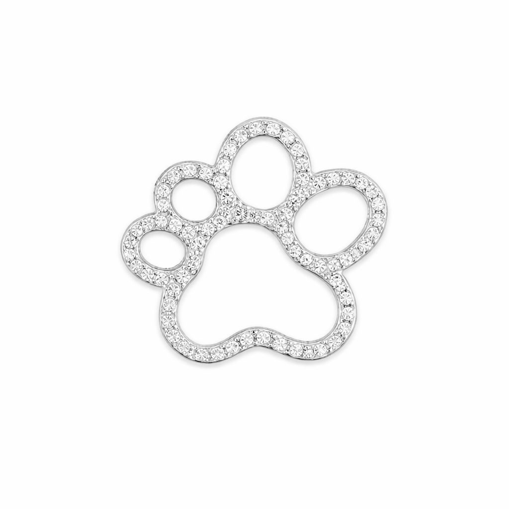 Cubic Zirconia Paw Print Pendant