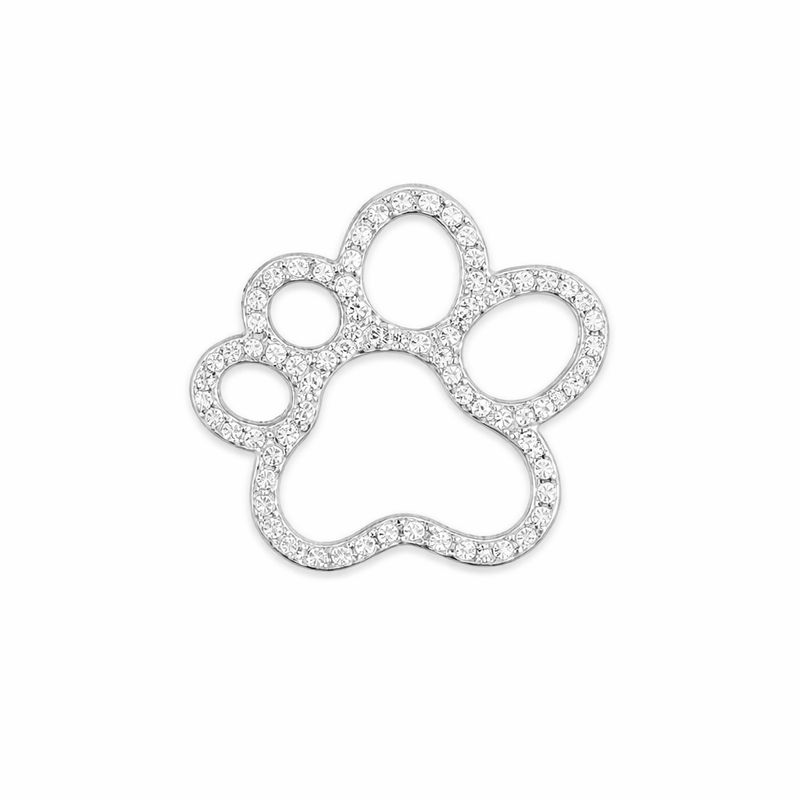 Cubic Zirconia Paw Print Pendant