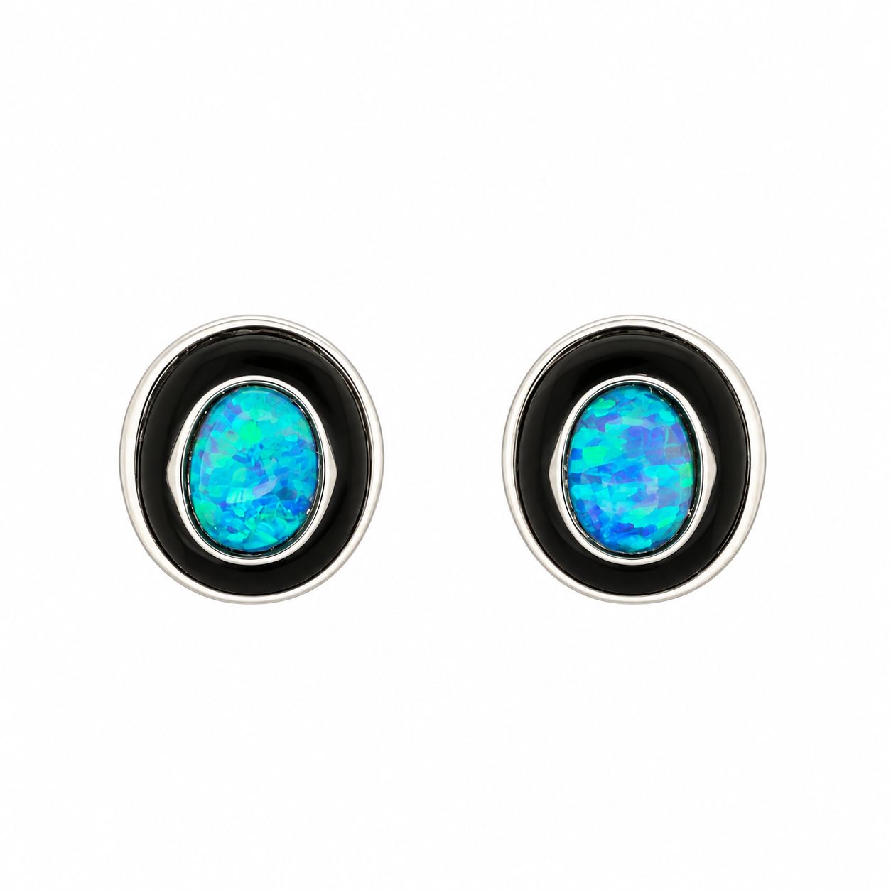 Opal & Onyx Earrings