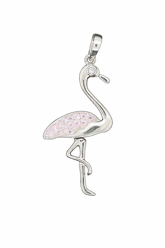 Cubiz Zirconia Flamingo Pendant