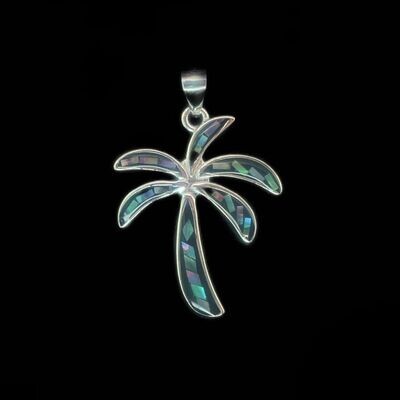 Abalone & Sterling Silver Palm Tree Pendant