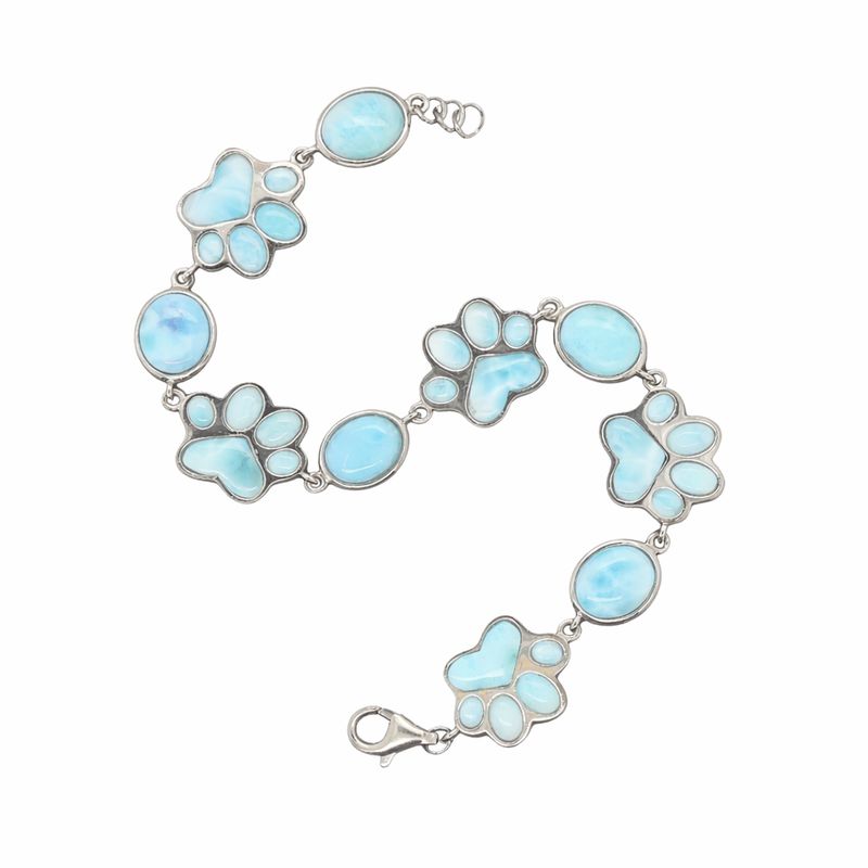 Larimar Paw Print Bracelet