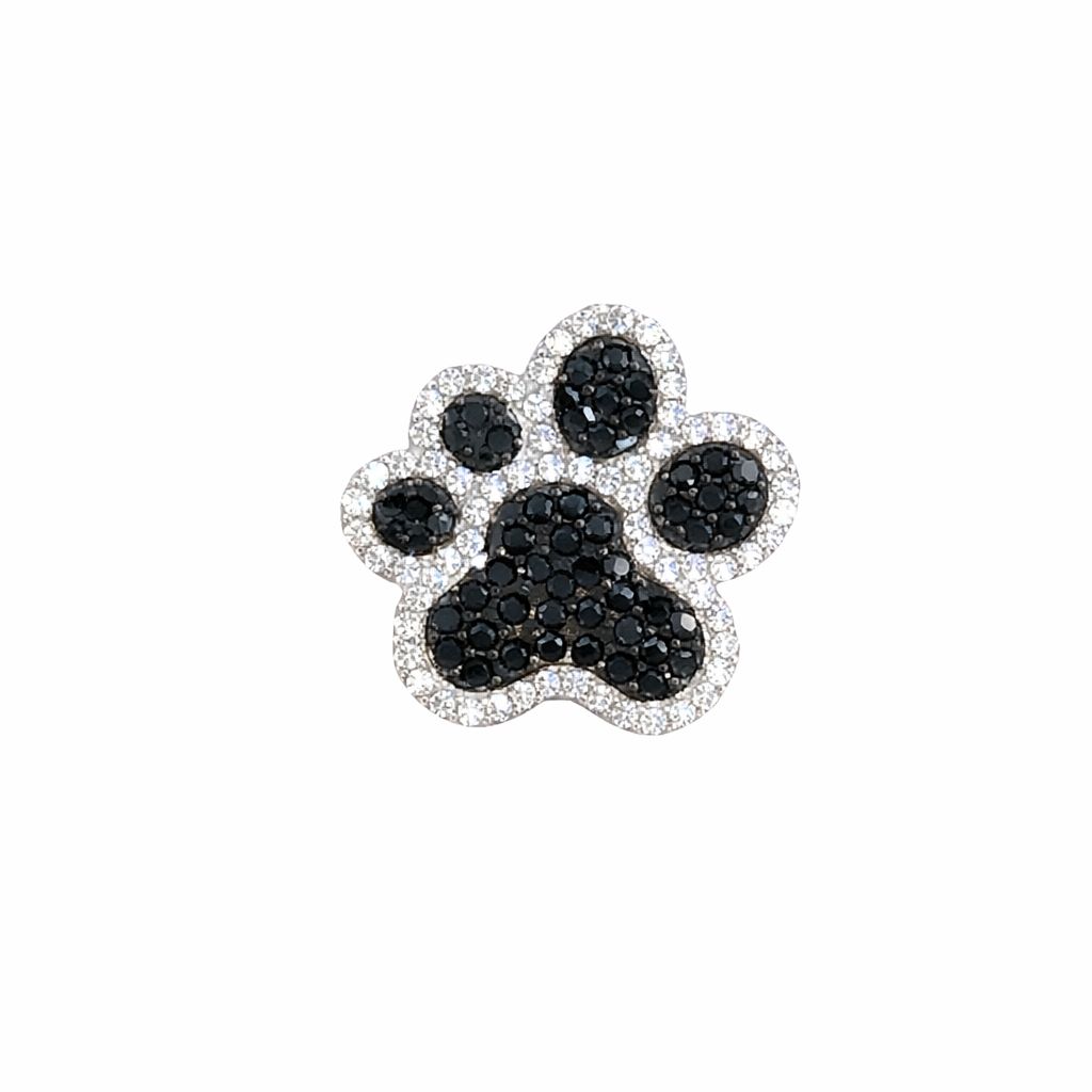Cubic Zirconia Paw Print Pendant
