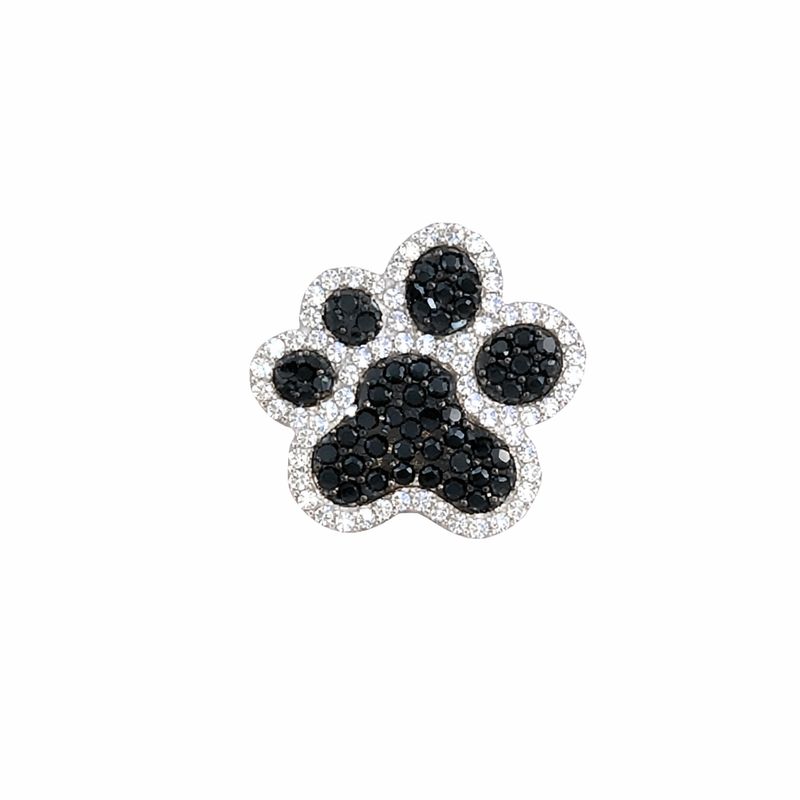 Cubic Zirconia Paw Print Pendant