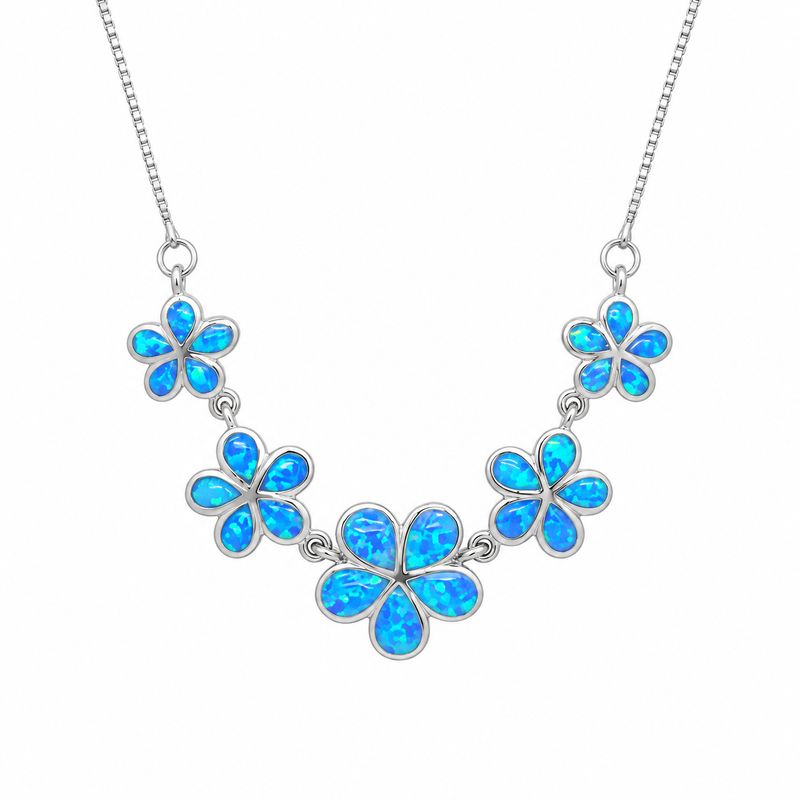 Opal Flower Necklace