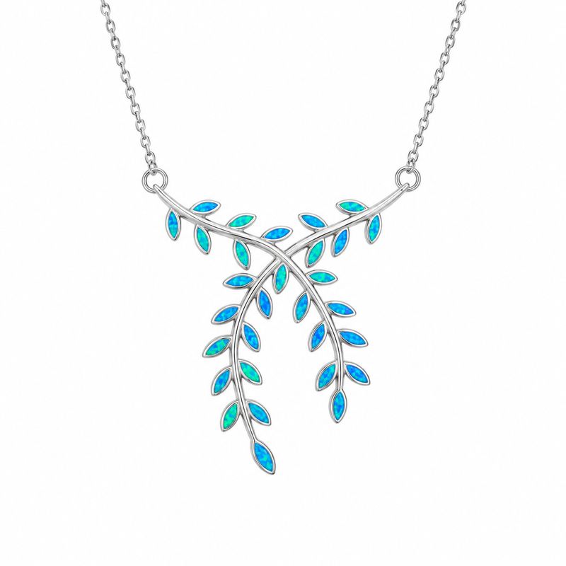 Opal Leaf Necklace